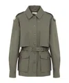 Saint Laurent Utility Cotton Jacket With Flap Pockets In Green