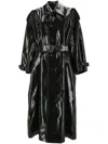 Saint Laurent Belted Trench Coat In Black