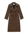 Saint Laurent Long-sleeved Coat In Brown