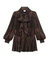 Saint Laurent Silk-blend Patterned Mini Dress In Black