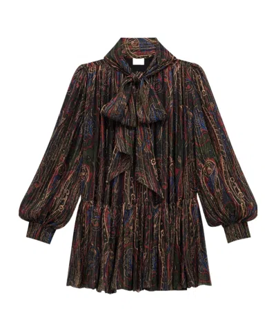 SAINT LAURENT SAINT LAURENT LAVALLIÈRE PAISLEY LONG-SLEEVED DRESS