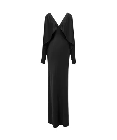 SAINT LAURENT BATWING DRESS IN SILK SATIN