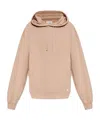 Saint Laurent Oversized Hoodie With Kangaroo Pocket And Ribbed Finish In Nude