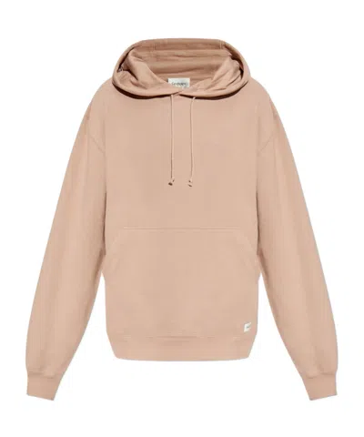 SAINT LAURENT SAINT LAURENT LOGO PATCH DRAWSTRING HOODIE