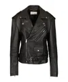 Saint Laurent Leather Jacket In Black