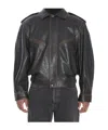 Saint Laurent Brown Jacket With Lived Effect And Front Welt Pockets In Leather Man In Black