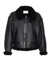 Saint Laurent Long-sleeved Leather Jacket In Black