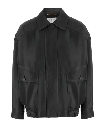 SAINT LAURENT LONG-SLEEVED LEATHER JACKET