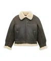 Saint Laurent Aviator Jacket In Aged Leather And Shearling In Black