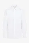 Saint Laurent Straight Hem Buttoned Shirt In White