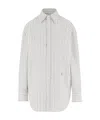 Saint Laurent Striped Pattern Long Sleeves Shirt In Neutral