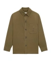 Saint Laurent Cassandre Overshirt In Cotton And Linen Gabardine Clothing In Green