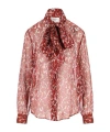 Saint Laurent Abstract-pattern Blouse In Multi