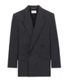 Saint Laurent Virgin Wool Pinstripe Blazer In Black