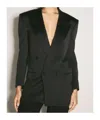 Saint Laurent Long-sleeved Suit Coat In Black