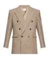 Saint Laurent Long-sleeved Suit Jacket In Brown