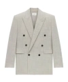 Saint Laurent Long-sleeved Suit Jacket In Light Gray