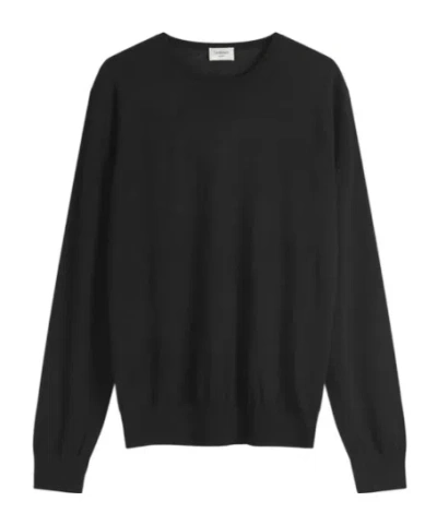 Saint Laurent Long-sleeved Sweater In Black