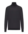 Saint Laurent Extrafine Stretch Wool Sweater With Turtleneck In Black