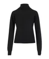 Saint Laurent High-neck Long-sleeve Sweater In Black