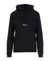 Saint Laurent Black Logo-print Cotton Hoodie In Black
