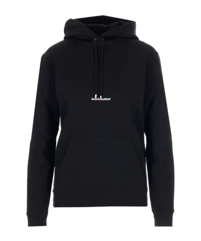Saint Laurent Long-sleeved Sweater In Black