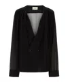 Saint Laurent Man Black Tops In Black