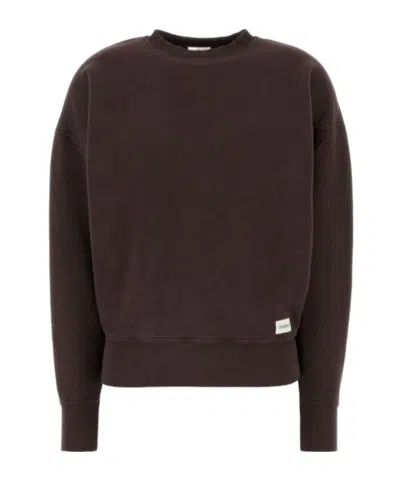 SAINT LAURENT SAINT LAURENT LOGO PATCH CREW NECK SWEATSHIRT
