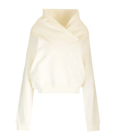 Saint Laurent Long-sleeved Sweater In White