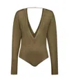 Saint Laurent Fine-knit Body In Green