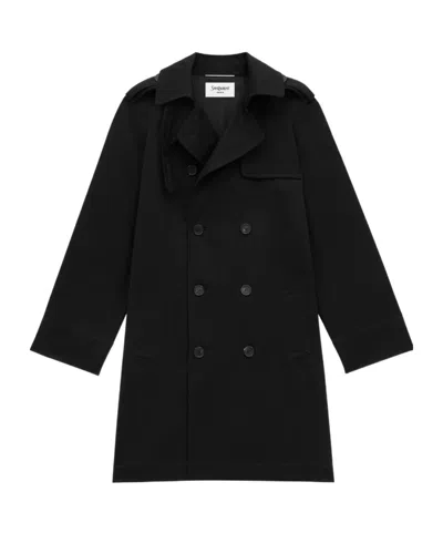 Saint Laurent Long-sleeved Windbreaker In Black