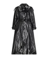 Saint Laurent Patent Double-breasted Coat In Black