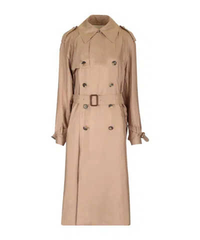 Saint Laurent Long-sleeved Windbreaker In Light Brown