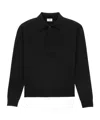 Saint Laurent Wool Collared Polo Shirt With Hidden Buttoning In Black