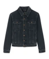 Saint Laurent Oversized Jacket In Dark Blue Black Denim In Blue