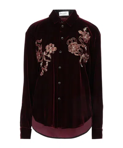 Saint Laurent Long Sleeves Shirt In Black