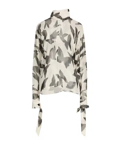Saint Laurent Long Sleeves Tops In Neutral