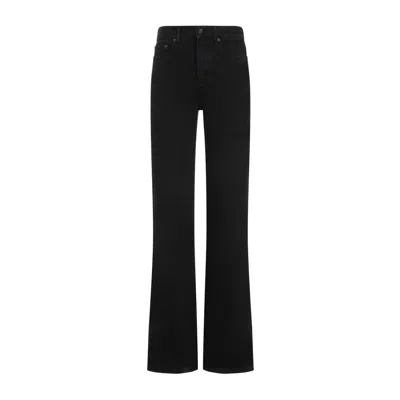 Saint Laurent Long Straight Oklahoma Pants In Black