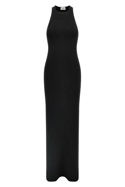 Saint Laurent Long Viscose Dress In Black