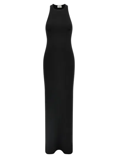 Saint Laurent Long Viscose Dress In Black