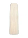 Saint Laurent Women Pleated Viscose Long Skirt