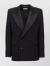 Saint Laurent Longline Double-breasted Blazer Structured Shoulders