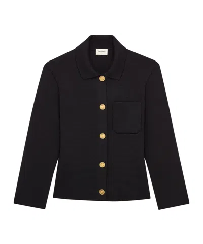 Saint Laurent Long-sleeved Cardigan In Black