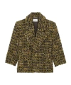 Saint Laurent Multicolor Wool Oves Aries Full-length Jacket In Green