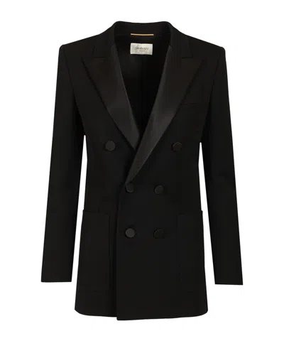 Saint Laurent Long-sleeved Casual Jacket In Black