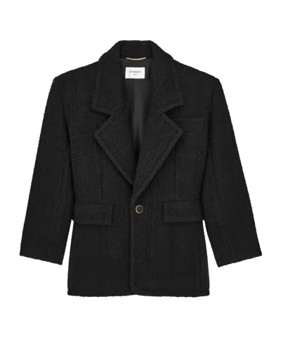 Saint Laurent Long-sleeved Casual Jacket In Transparent