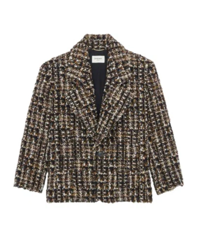 Saint Laurent Long-sleeved Jacket In Brown