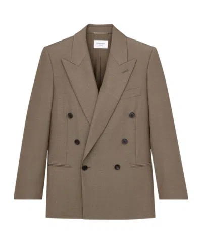 Saint Laurent Long-sleeved Suit Jacket In Brown