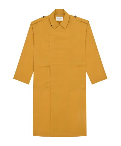 Saint Laurent Long-sleeved Trench Coat In Orange