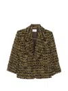 Saint Laurent Multicolor Wool Oves Aries Full-length Jacket In Green